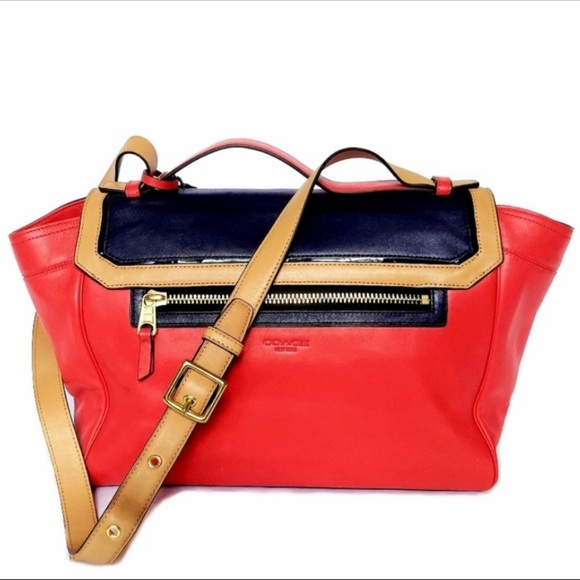 Coach Large Leather Satchel/ Shoulder Bag - Picture 7 of 9